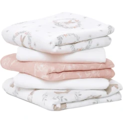 Aden +anaisâ„¢ Boerendoekjes 5-pack Blush Ing Bunnies