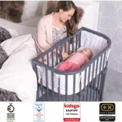 Babybay Boxspring Co-sleeper Comfort Plus Leigrijs Gelakt -Little Wonders Verkoop babybay boxspring co sleeper comfort plus leigrijs gelakt a376133 4