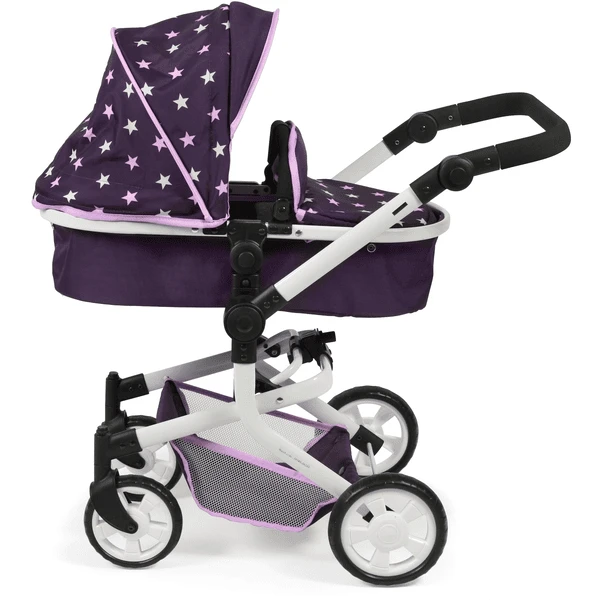 BAYER CHIC 2000 Combi Poppenwagen MIKA Stars Lila 4 BAYER CHIC 2000 Combi Poppenwagen MIKA Stars Lila - Afbeelding 2