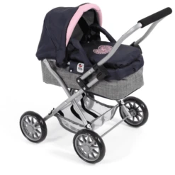 BAYER CHIC 2000 Mini Knuffel Kinderwagen SMARTY Melange Grijs-navy -Little Wonders Verkoop bayer chic 2000 mini knuffel kinderwagen smarty melange grijs navy a355155 4