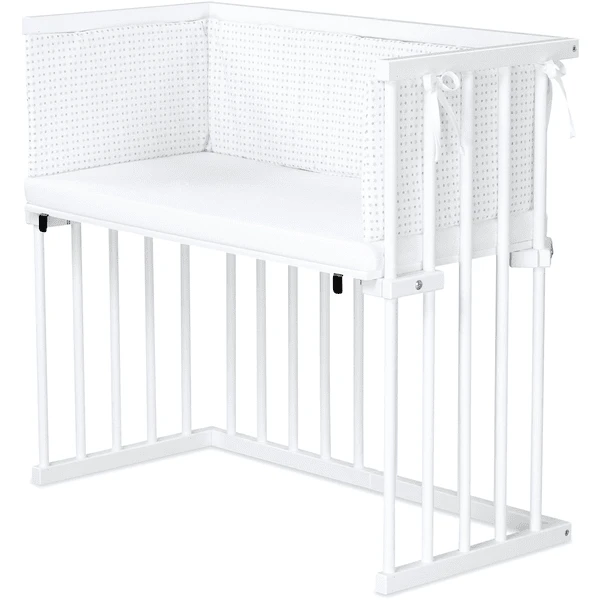 Dreamgood Co-sleeper Beuken Wit Gelakt | Matras Prime Air | Nest, Wit Sterrenmix Lichtgrijs/zilvergrijs 3 Dreamgood Co-sleeper Beuken Wit Gelakt | Matras Prime Air | Nest, Wit Sterrenmix Lichtgrijs/zilvergrijs