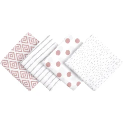 Emma & Noah Hydrofiele Doeken 4 Stuks Roze 80 X 80 Cm -Little Wonders Verkoop emma noah hydrofiele doeken 4 stuks roze 80 x 80 cm a275419 3