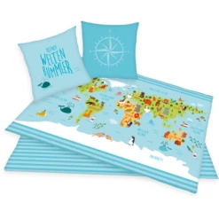 HERDING Wereldkaart Beddengoed 135x200cm -Little Wonders Verkoop herding wereldkaart beddengoed 135x200cm a262153 2