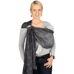 HOPPEDIZ Ring-Sling Draagdoek Jacquard Malmö Stone -Little Wonders Verkoop hoppediz ring sling draagdoek jacquard malmoe stone a276312 4