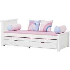 Hoppekids Maja Deluxe Slaapbank 90 X 200 Cm Witte Lattenbodem 1 Hoog En 1 Laag Bedeinde -Little Wonders Verkoop hoppekids maja deluxe slaapbank 90 x 200 cm witte lattenbodem 1 hoog en 1 laag bedeinde a305061 4