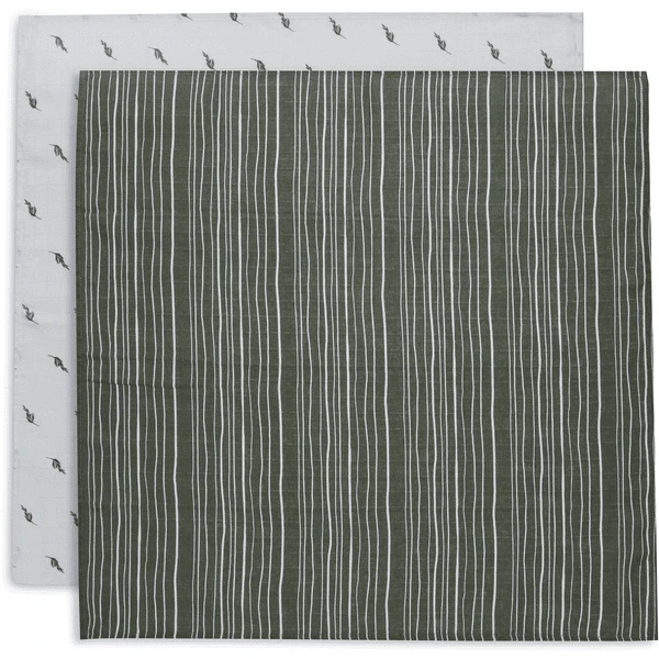 Jollein Mousseline Gaasdoek 70x70cm 2-Pack Stripe Olive Leaf Green 7 Jollein Mousseline Gaasdoek 70x70cm 2-Pack Stripe Olive Leaf Green - Afbeelding 5