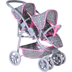 Knorr® Toys Milo Tweeling Poppenwagen - Ster Grijs -Little Wonders Verkoop knorr toys milo tweeling poppenwagen ster grijs a363069 2