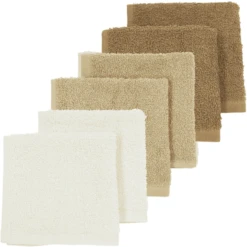 MEYCO Burfdoekjes Set Van 6 Wit/beige/bruin