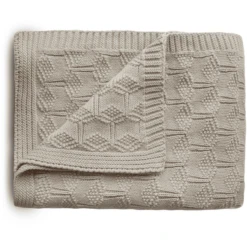 Mushie Gebreide Deken Honeycomb Beige 80 X 100 Cm