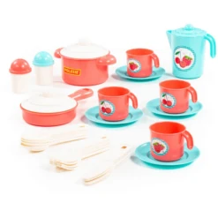 POLESIE ® Keukenset Anastasia, Turquoise (4 Personen) -Little Wonders Verkoop polesie keukenset anastasia turquoise 4 personen a298834 1