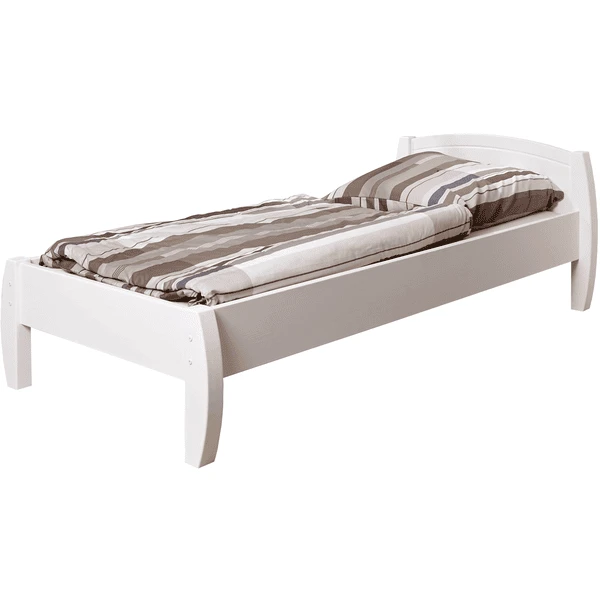 TiCAA Eenpersoonsbed Jasmin 100 X 200 Cm Grenen Wit 4 TiCAA Eenpersoonsbed Jasmin 100 X 200 Cm Grenen Wit - Afbeelding 2