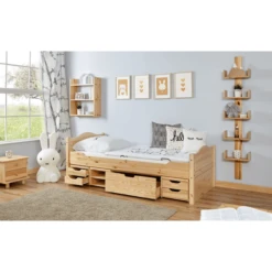 TiCAA Eenpersoonsbed Leni 90 X 200 Cm Grenen Natuur Met 4 Functionele Laden Aden -Little Wonders Verkoop ticaa eenpersoonsbed leni 90 x 200 cm grenen natuur met 4 functionele laden aden a327408 3