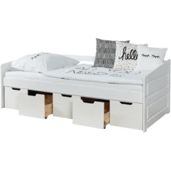 TiCAA Slaapbank Micki Beech Wit Met 5 Lades Aden -Little Wonders Verkoop ticaa slaapbank micki beech wit met 5 lades aden a303164 1