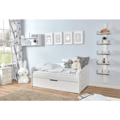 TiCAA Slaapbank Mini Micki Beech Wit Met Extra Bed Incl. 2 Matrassen -Little Wonders Verkoop ticaa slaapbank mini micki beech wit met extra bed incl 2 matrassen a303074 2