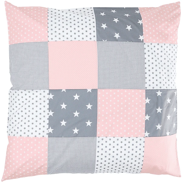 Ullenboom Patchwork Kussensloop 80 X 80 Cm Roze Grijs 3 Ullenboom Patchwork Kussensloop 80 X 80 Cm Roze Grijs
